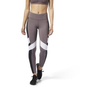 Reebok Lux - Colour Block Leggings Damen - Lila/Schwarz - DE 589-RHB